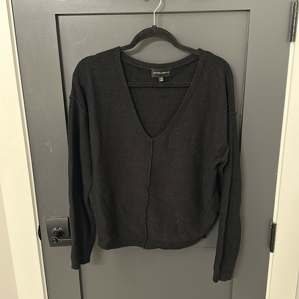 Black V neck sweater